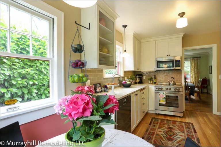 Custom kitchen remodel with quartz island and shaker cabinets in Beaverton, OR