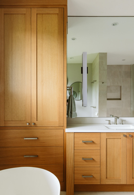 Full bathroom remodel with custom tile work by Murrayhill Remodeling in Beaverton, OR